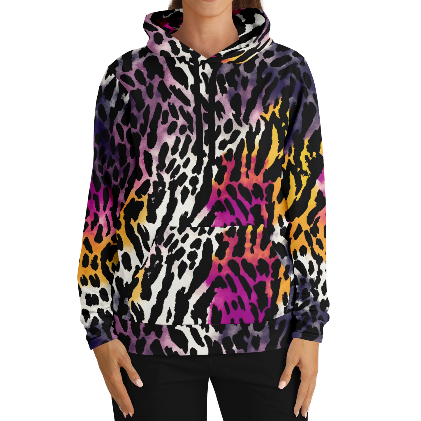 Leopard Hoodie | Bauhaus Magenta & White