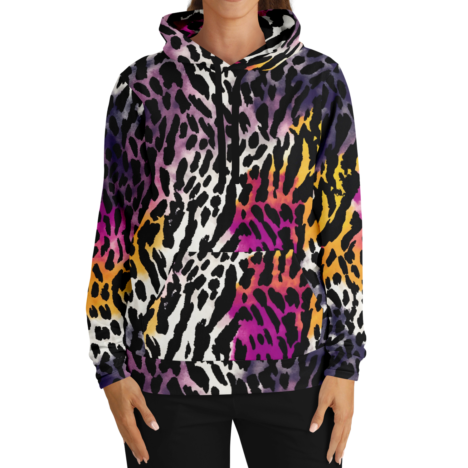 Leopard Hoodie | Bauhaus Magenta & White