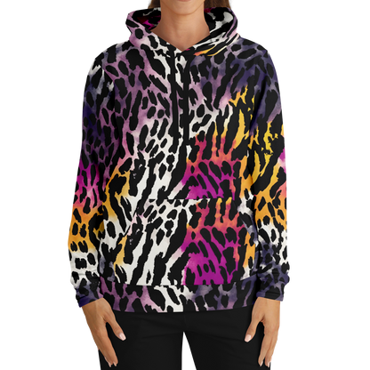 Leopard Hoodie | Bauhaus Magenta & White