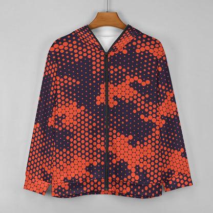 Zip up Camo Hoodie | Orange & Blue Digital Camouflage