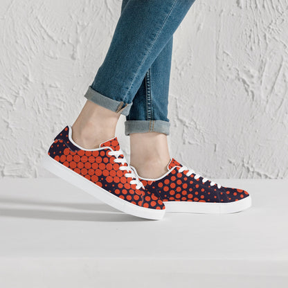 Camo Sneakers | Classic Low-Top | Orange & Blue Digital