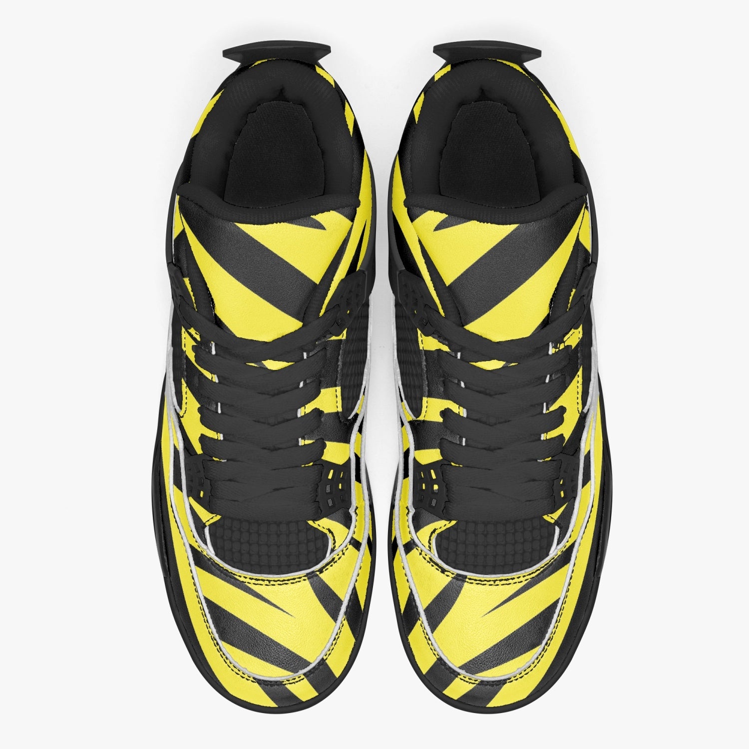 Zebra Jordans AJ4 | Yellow and Black Sneakers