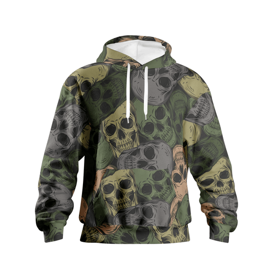 Skulls Camo Hoodie | Green and Gray