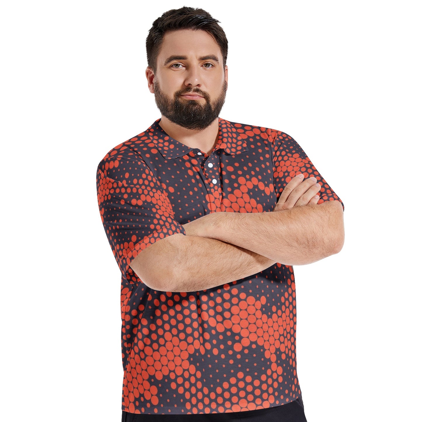 Camo Golf Shirt | Orange & Blue Digital Camouflage