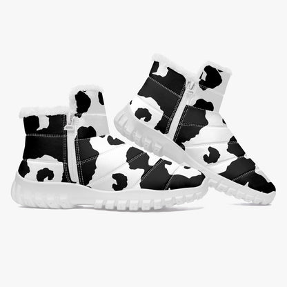 Camo Boots | Cotton-pad Fur Zipper Up | Black and White