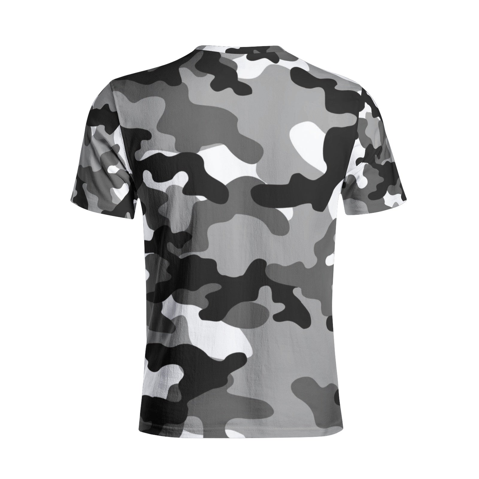 Camo T-shirt | Cotton | Unisex | Gray, Black, and White