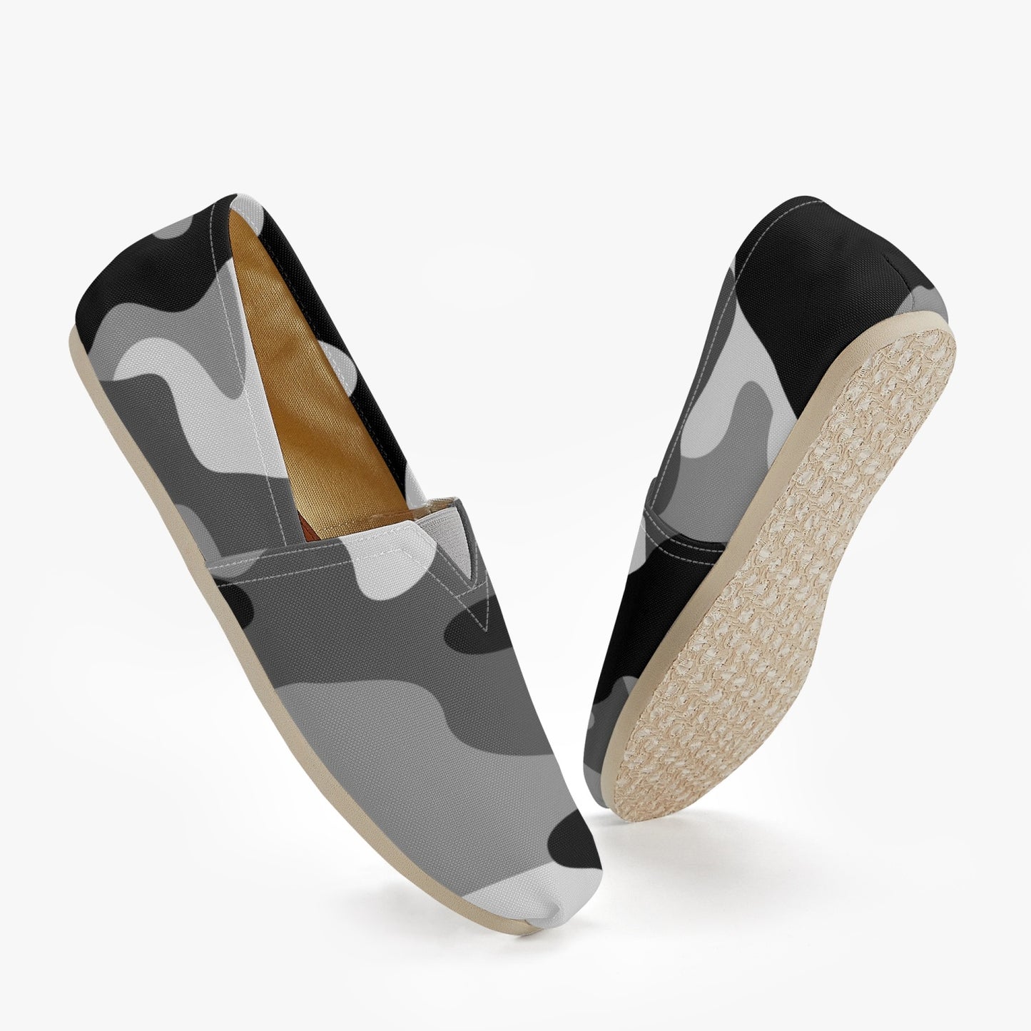 Camo Toms | Black, Gray, and White Camouflage Canvas Shoes