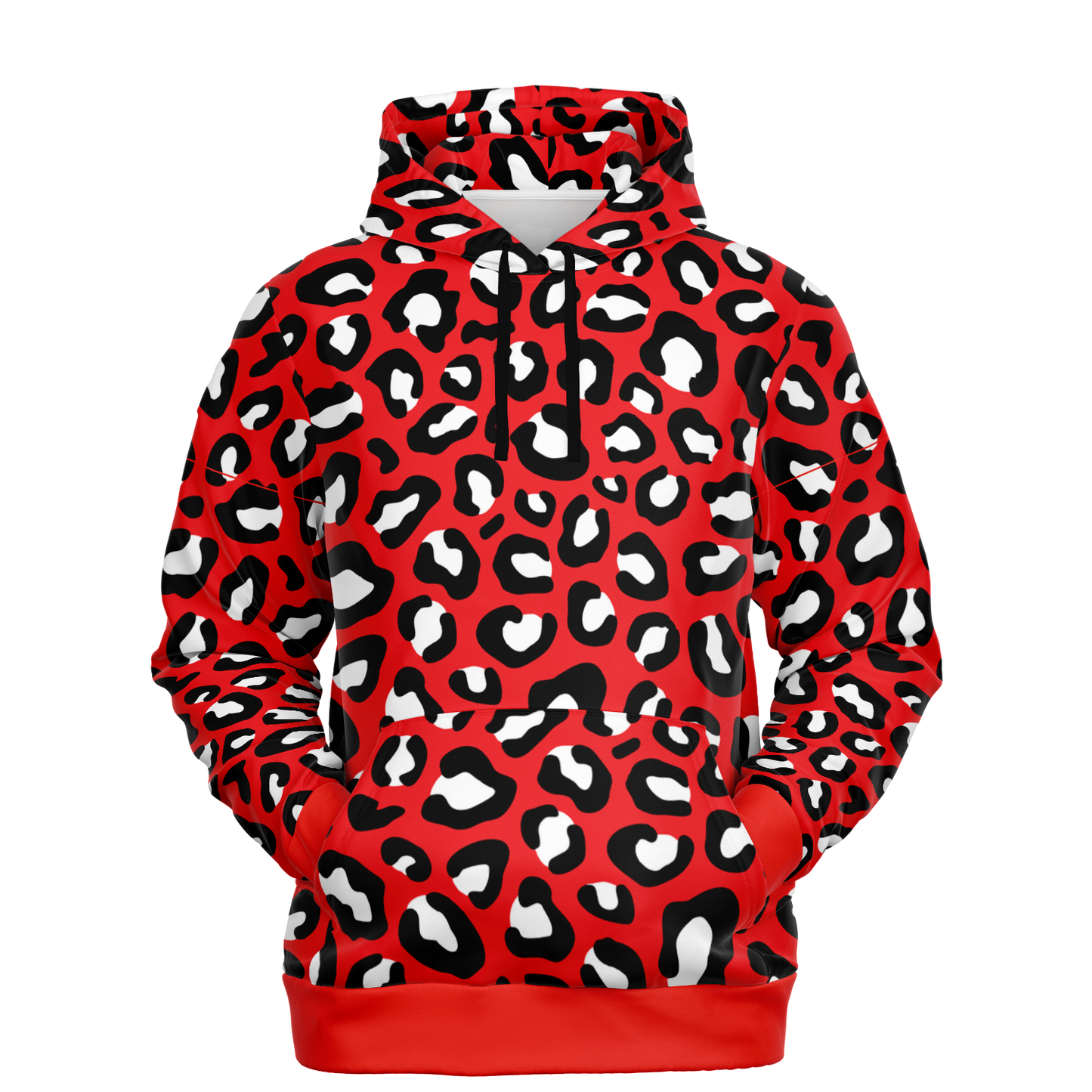 Leopard Hoodie | Red, Black and White Pattern