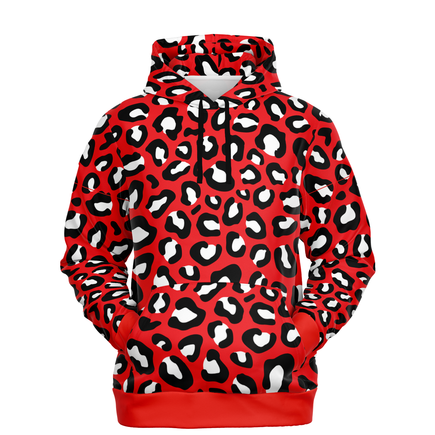 Leopard Hoodie | Red, Black and White Pattern