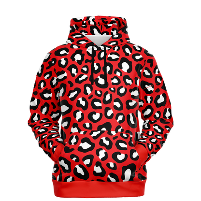 Leopard Hoodie | Red, Black and White Pattern