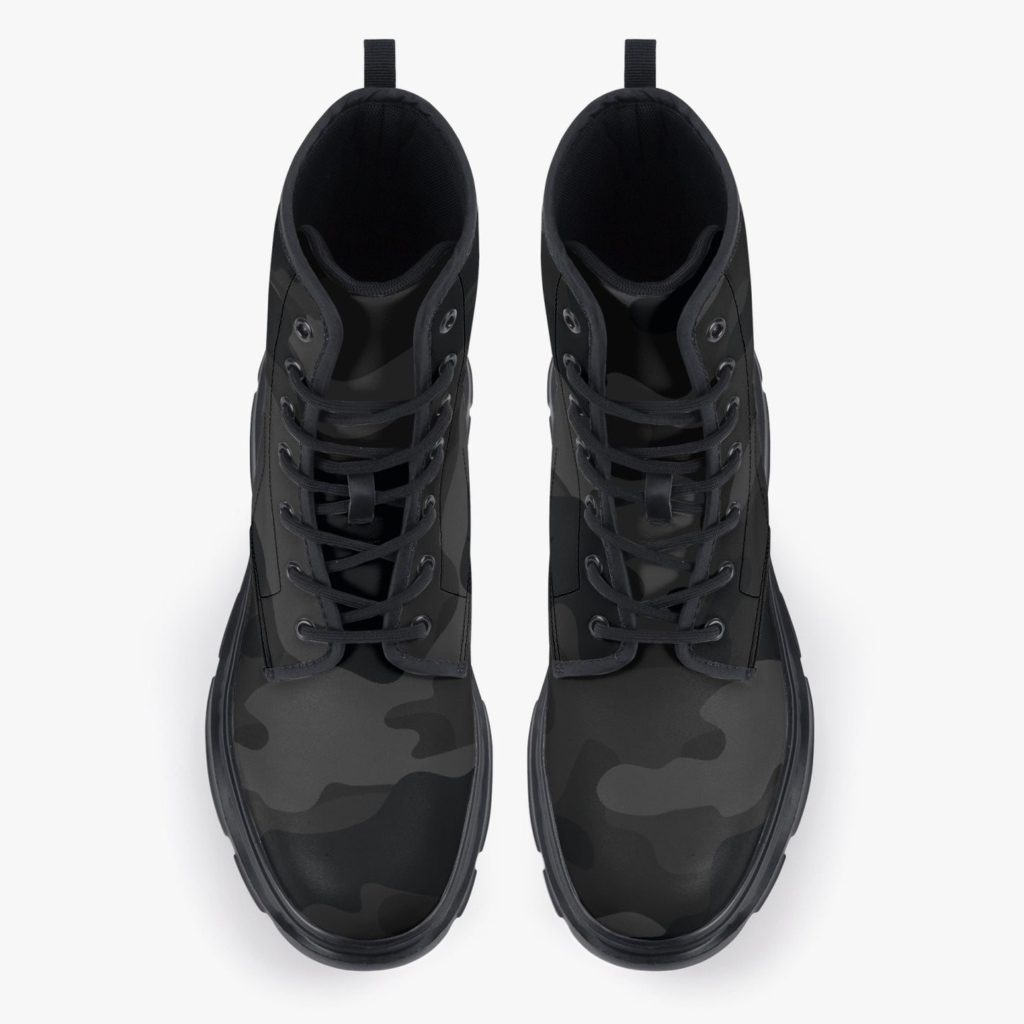 Chunky Boots | Leather in Black Camouflage