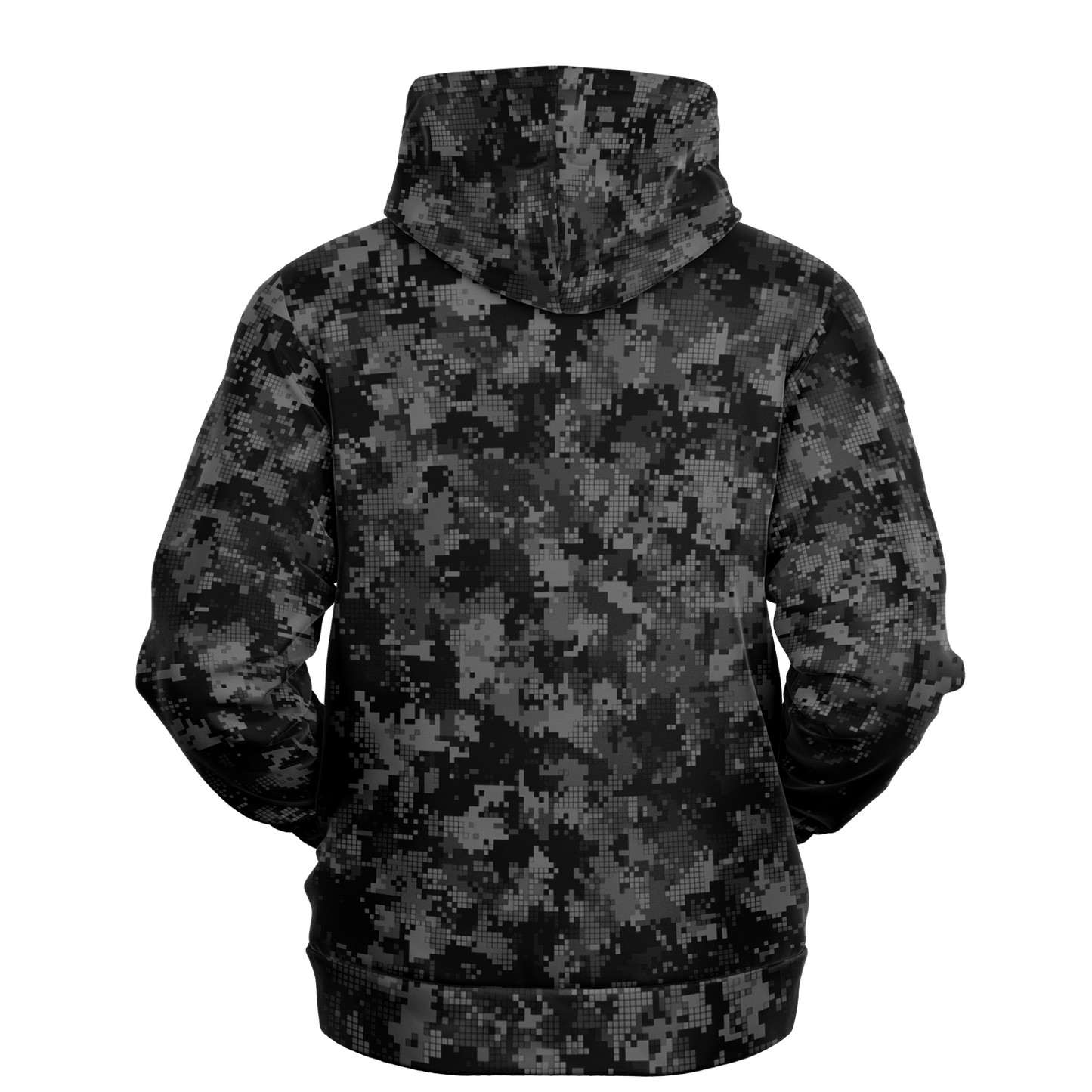 Black Camo Hoodie | Digital Monochrome Dark Gray Camouflage