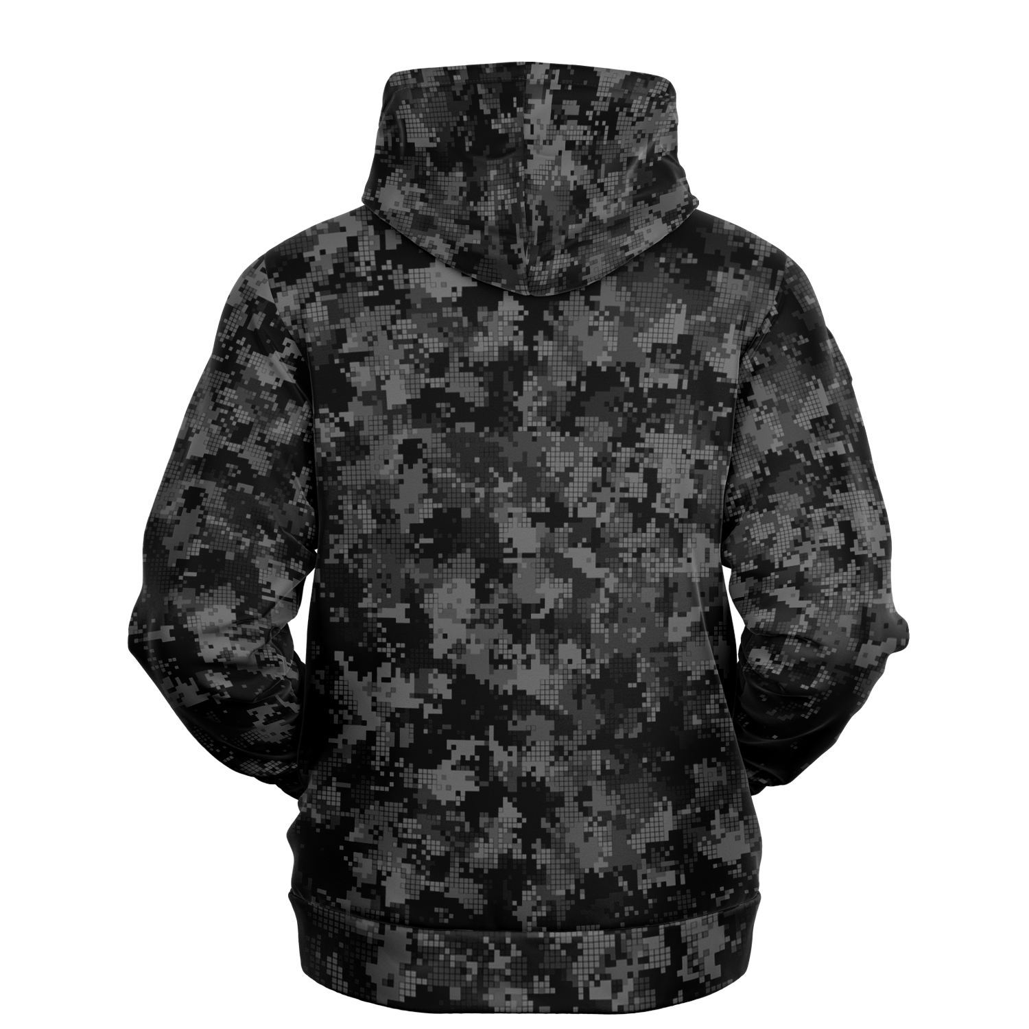 Black Camo Hoodie | Digital Monochrome Dark Gray Camouflage