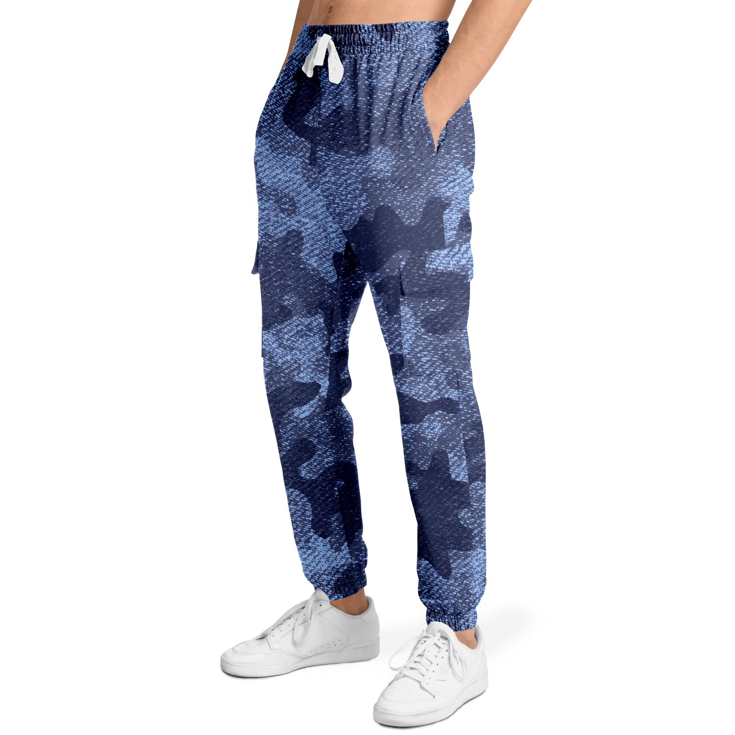 Camo Cargo Pants | Unisex | Blue Denim Camouflage