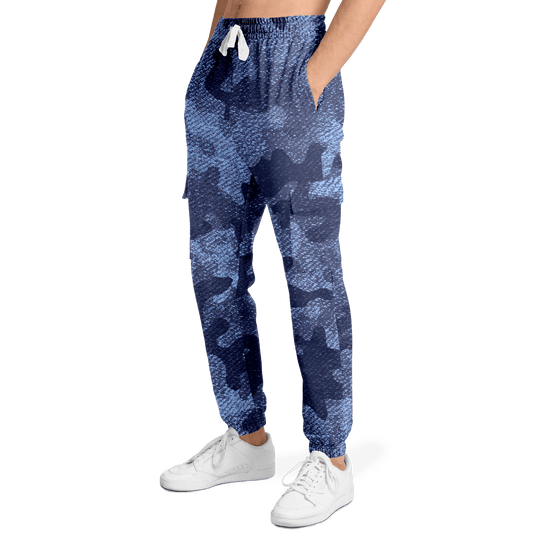 Camo Cargo Pants | Unisex | Blue Denim Camouflage