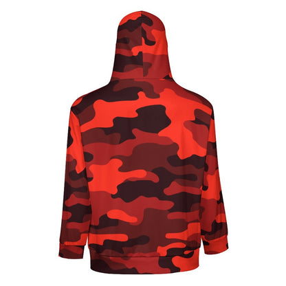 Zip up Camo Hoodie | Scarlet Red & Black Camouflage