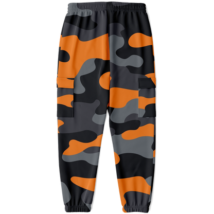 Camo Cargo Pants | Unisex | Orange, Gray & Black Camouflage