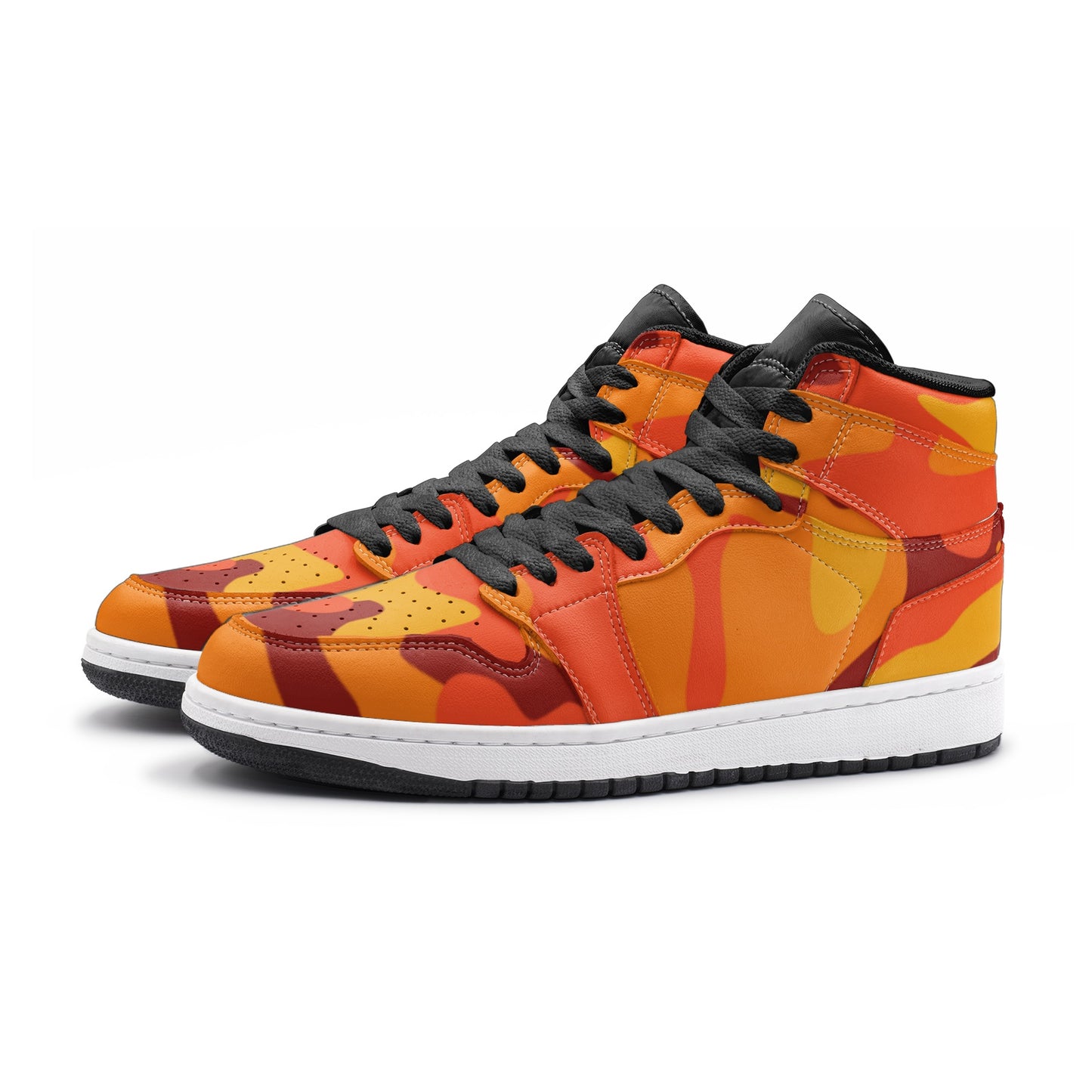 Camo Sneakers | High-Top | Orange & Red Camouflage