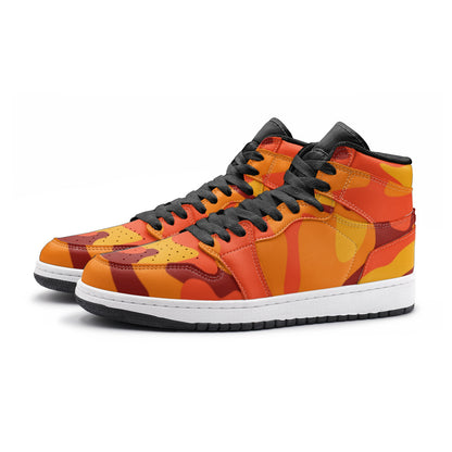 Camo Sneakers | High-Top | Orange & Red Camouflage