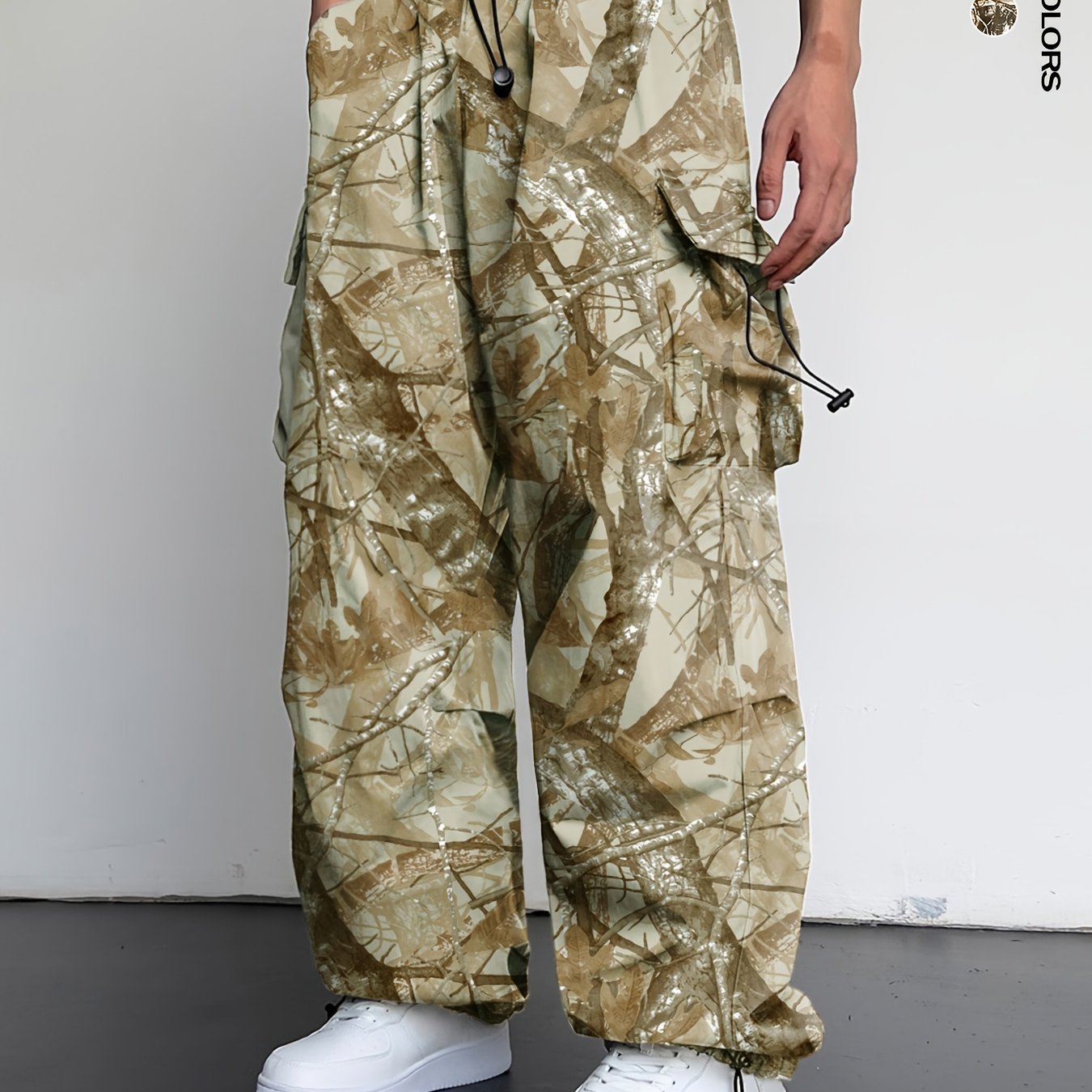 Men's Camo Cargo Pants with Multi-Pocket | Loose Fit