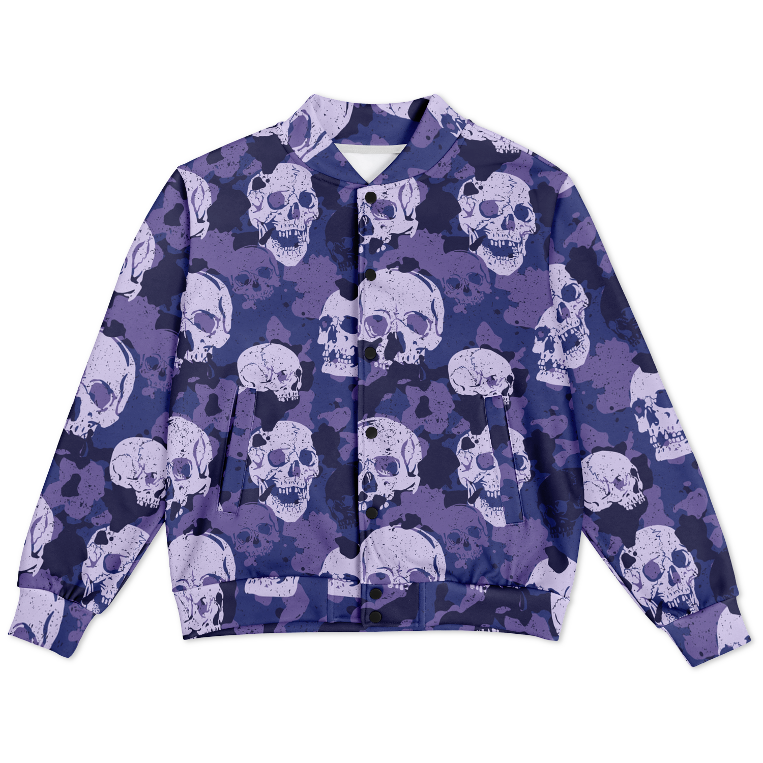 Blue Skulls Baseball Jacket | Camo Inspired