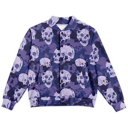 Blue Skulls Baseball Jacket | Camo Inspired