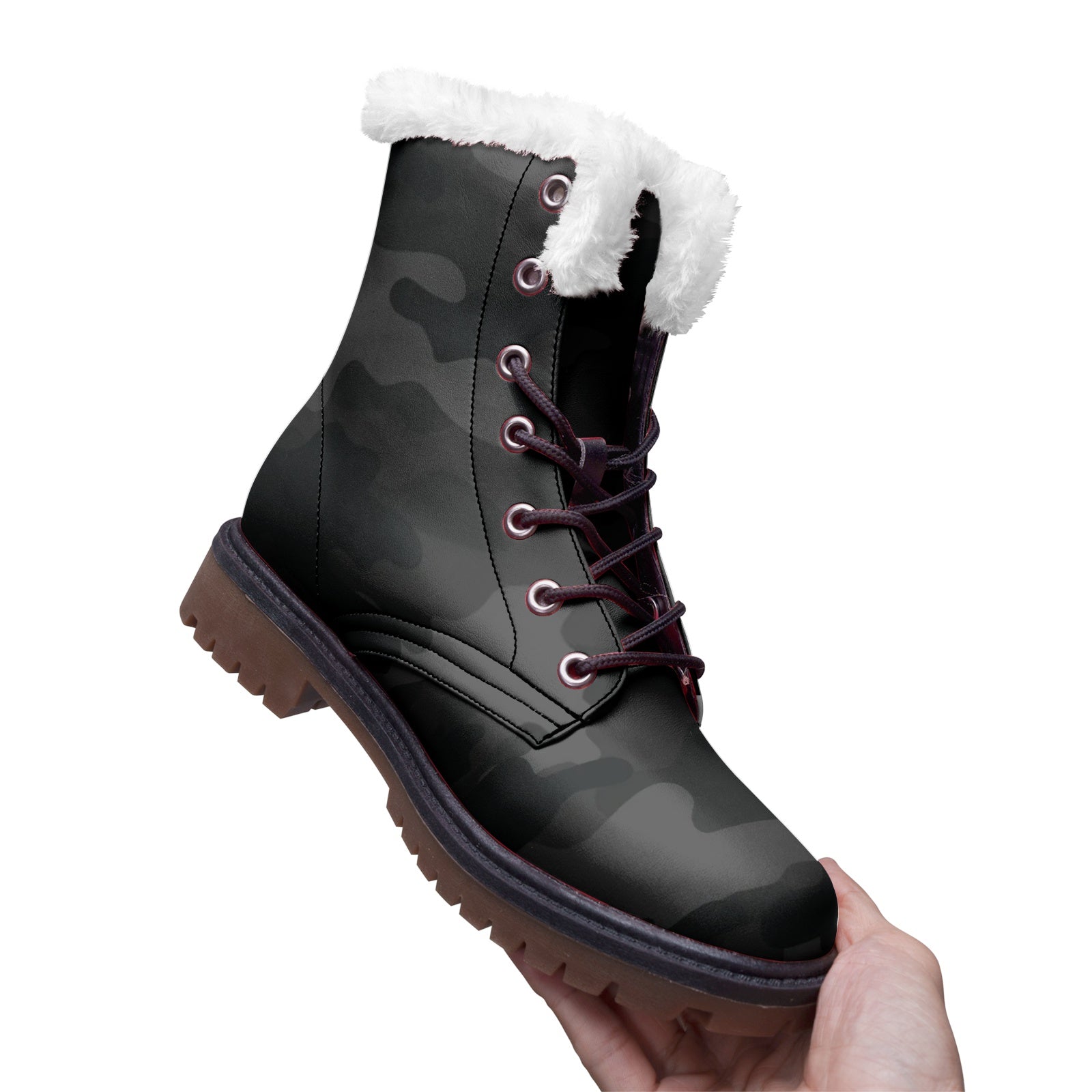 Snow Camo Boots | Black Camouflage