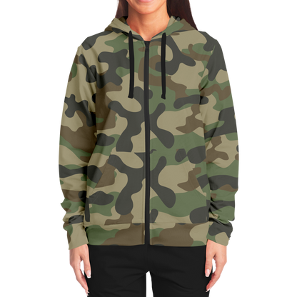 Zip-Up Hoodie | Military Brown Camouflage