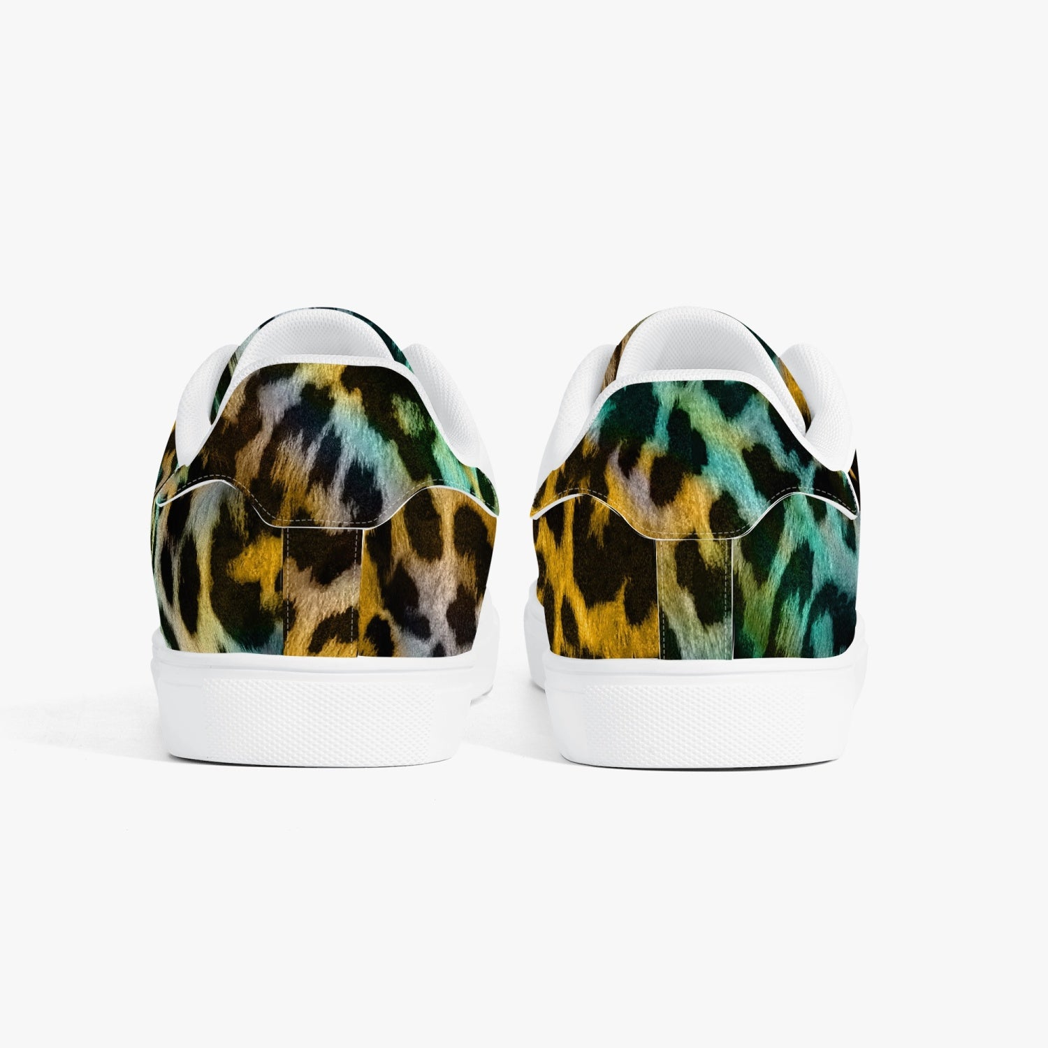 Leopard Sneakers | Classic Low-Top | Yellow and Blue