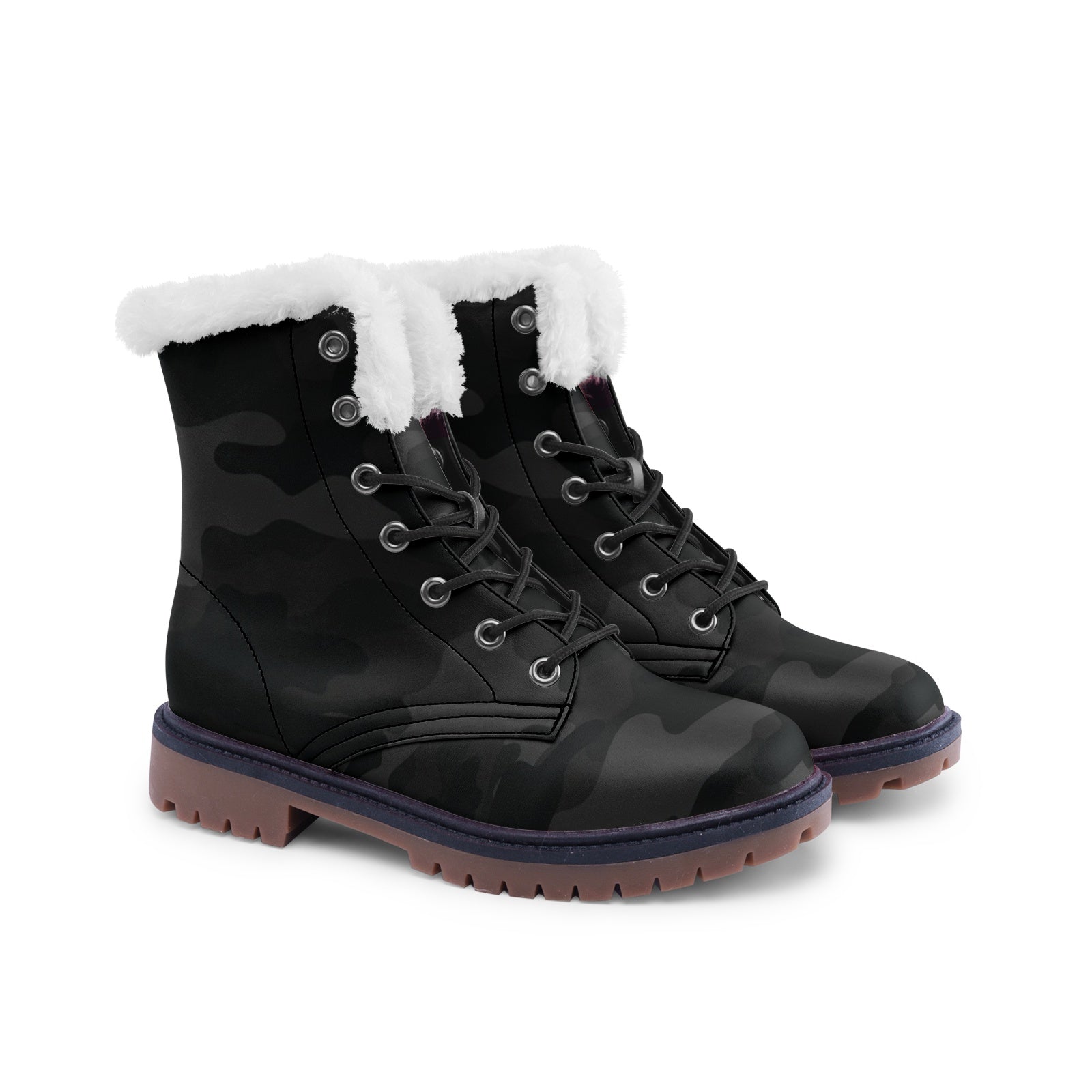 Snow Camo Boots | Black Camouflage