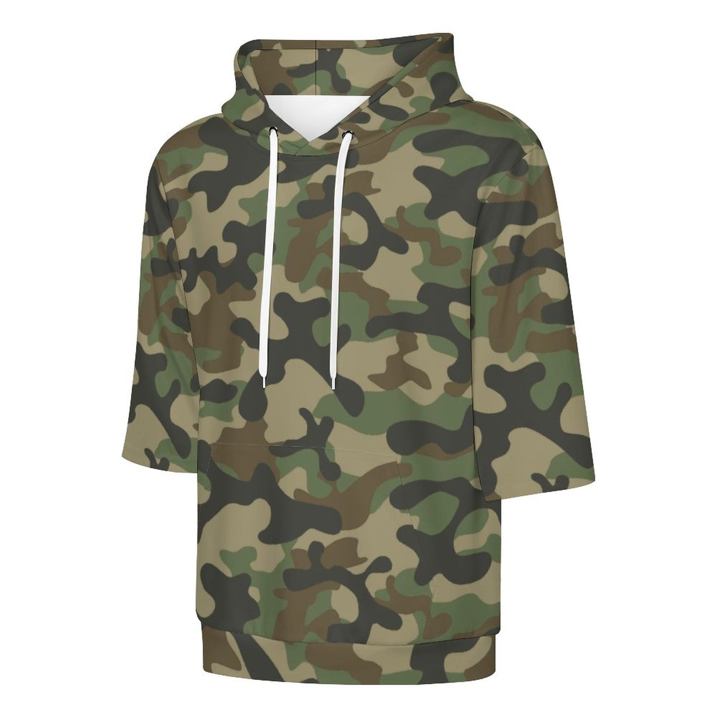 Short Sleeve Hoodie | Military Brown Camouflage