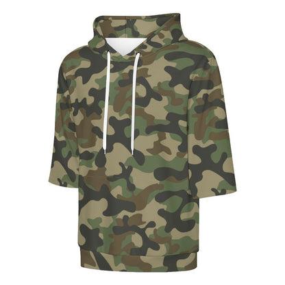 Short Sleeve Hoodie | Military Brown Camouflage