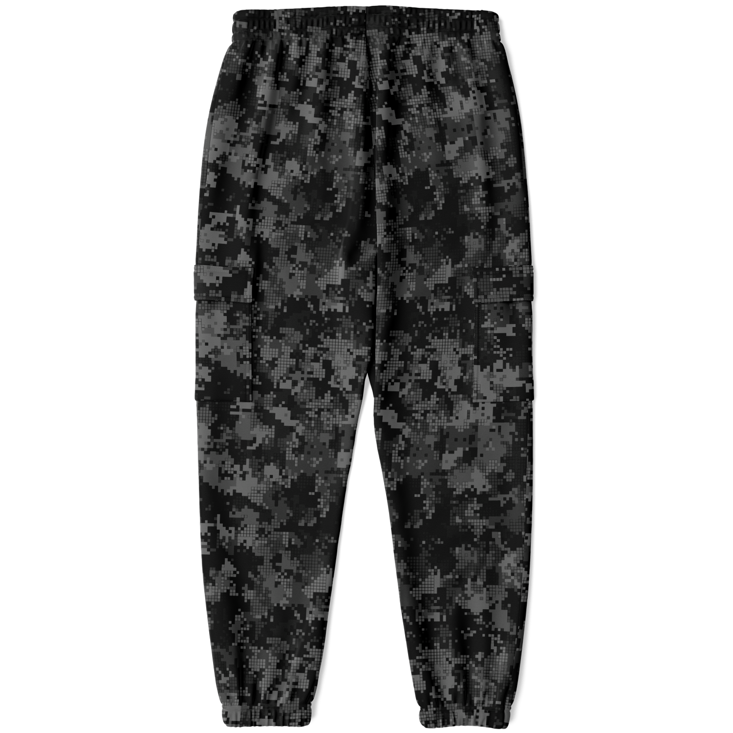 Black Camo Cargo Pants | Digital Monochrome Dark Gray