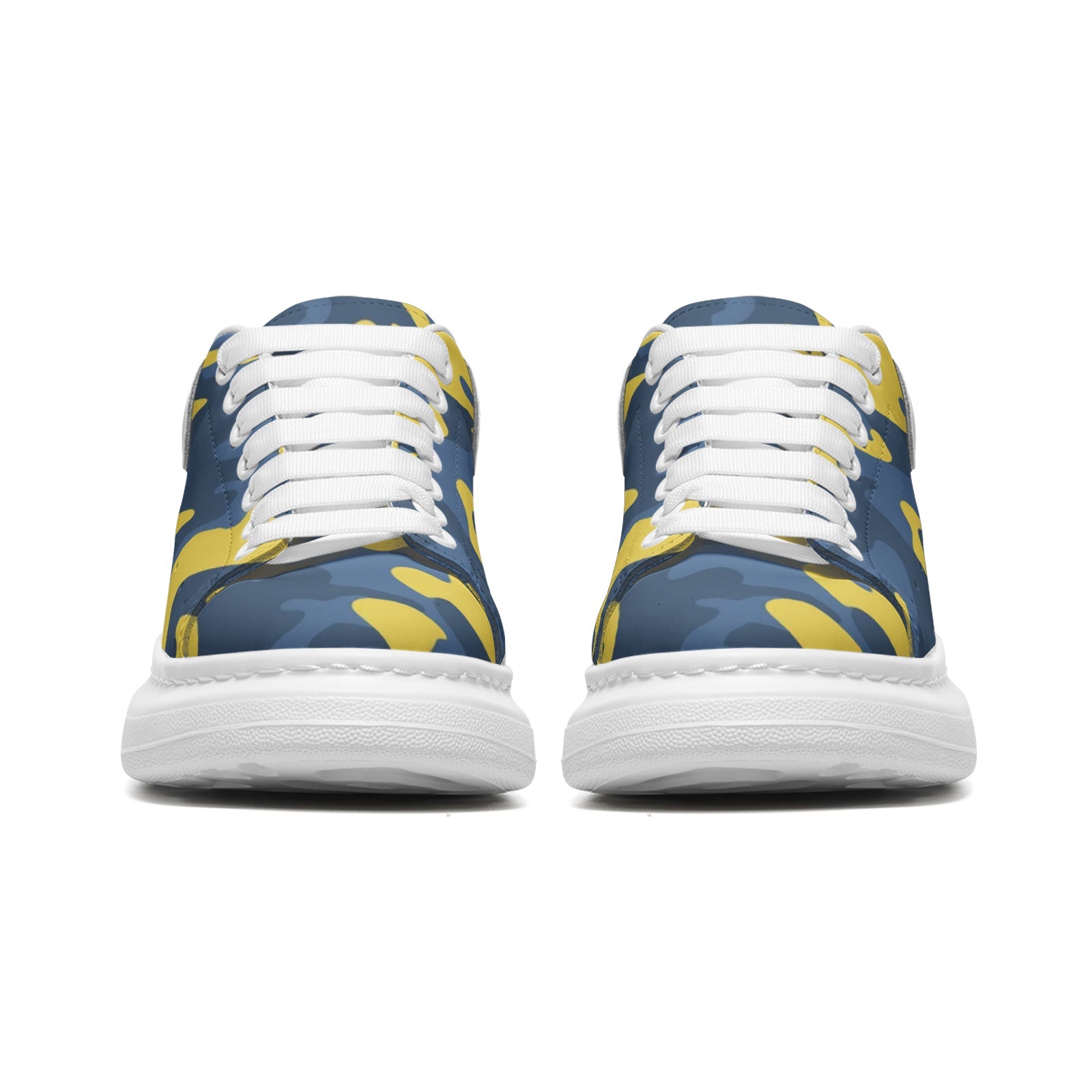 Oversized McQueen Sneakers | Blue and Yellow Camo