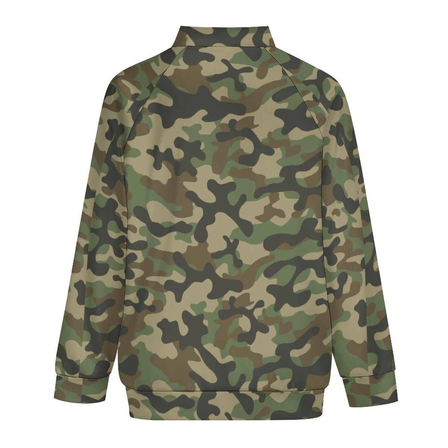 Camo Shirt | Raglan Zip-up | Military Brown