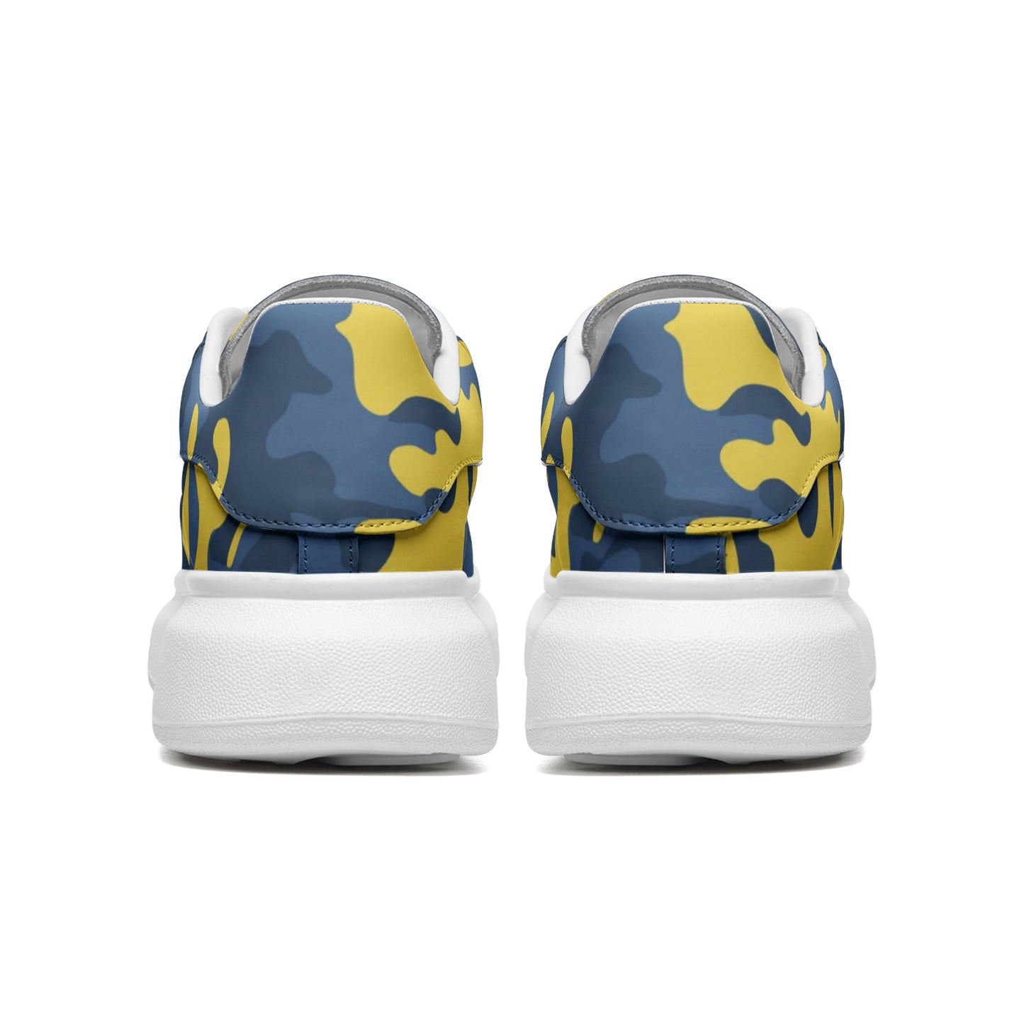 Oversized McQueen Sneakers | Blue and Yellow Camo