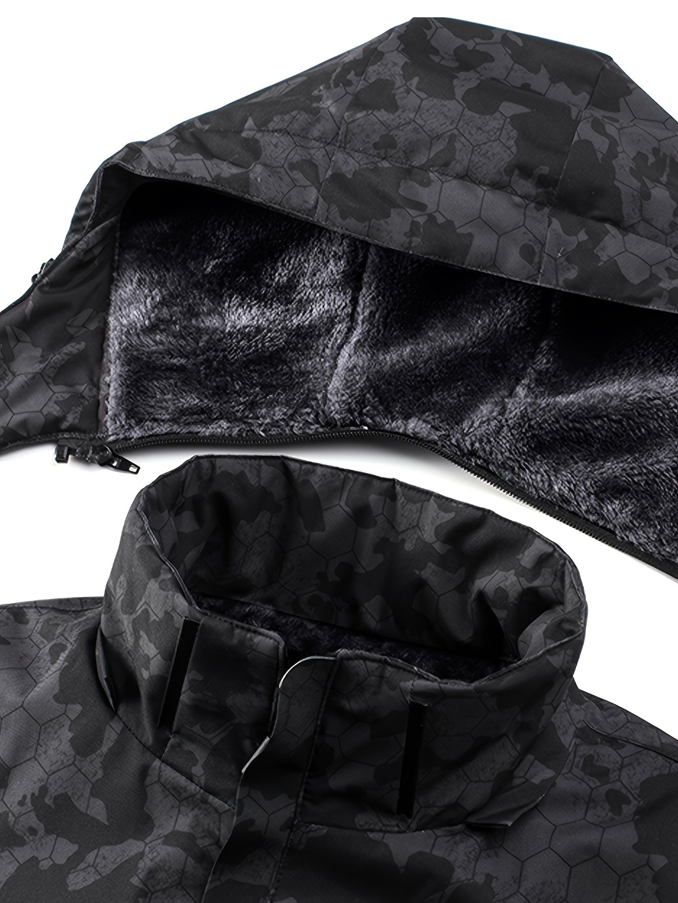 Men's Winter Camo Jacket: Waterproof, Detachable Hood, Plus Velvet