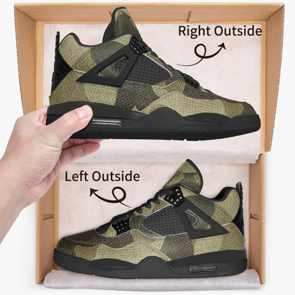 Camo Jordans AJ4 | Green Fabric Camouflage