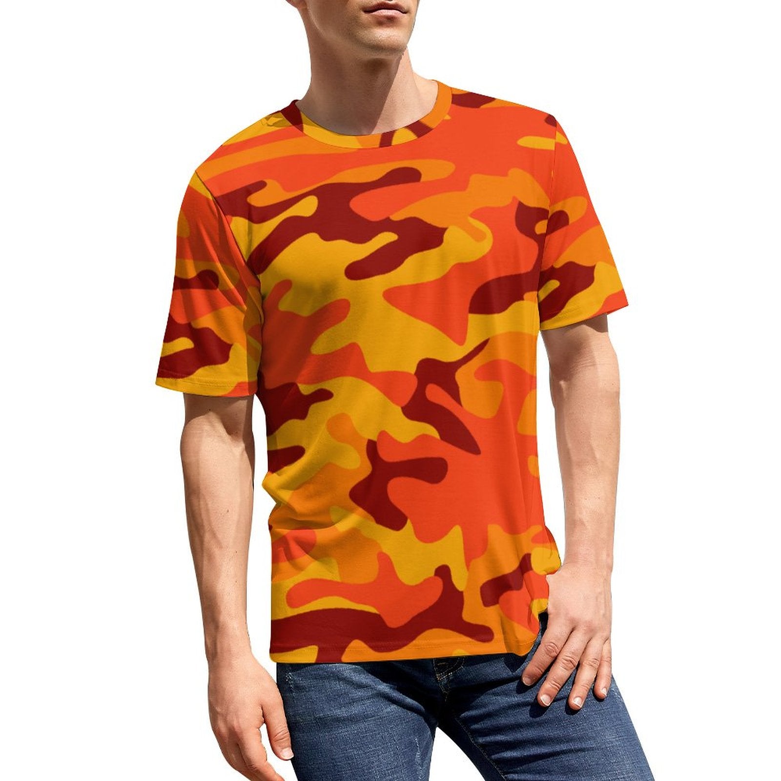 Camo Shirt | Orange & Red Camouflage T