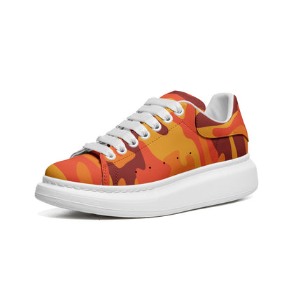 Oversized McQueen Sneakers | Orange & Red Camouflage