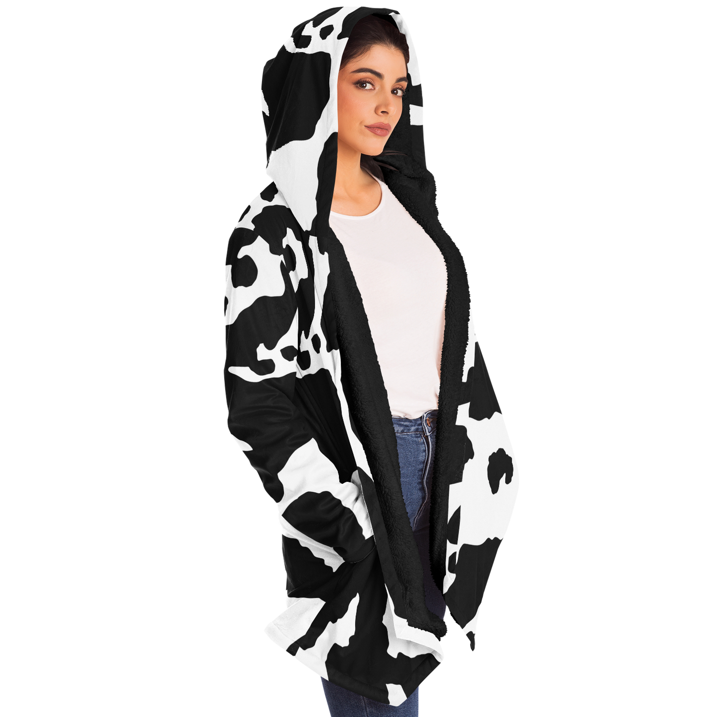 Camo Cloak | Black & White Cow Camouflage | Microfleece