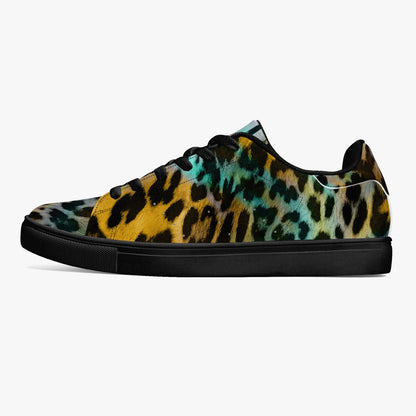 Leopard Sneakers | Classic Low-Top | Yellow and Blue