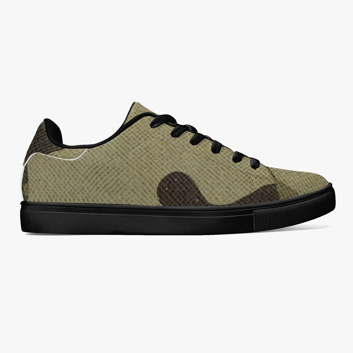 Camo Sneakers | Classic Low-Top Leather | Green Fabric