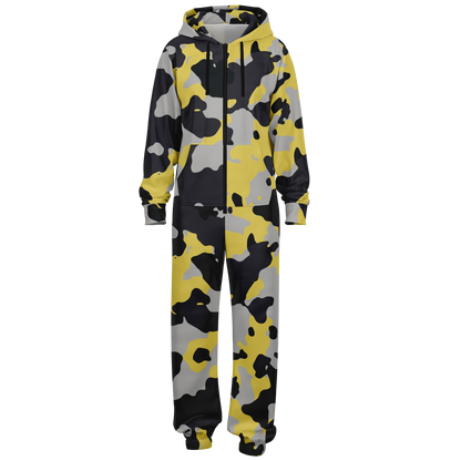 Camo Onesie | Yellow, Black and Silver Camouflage