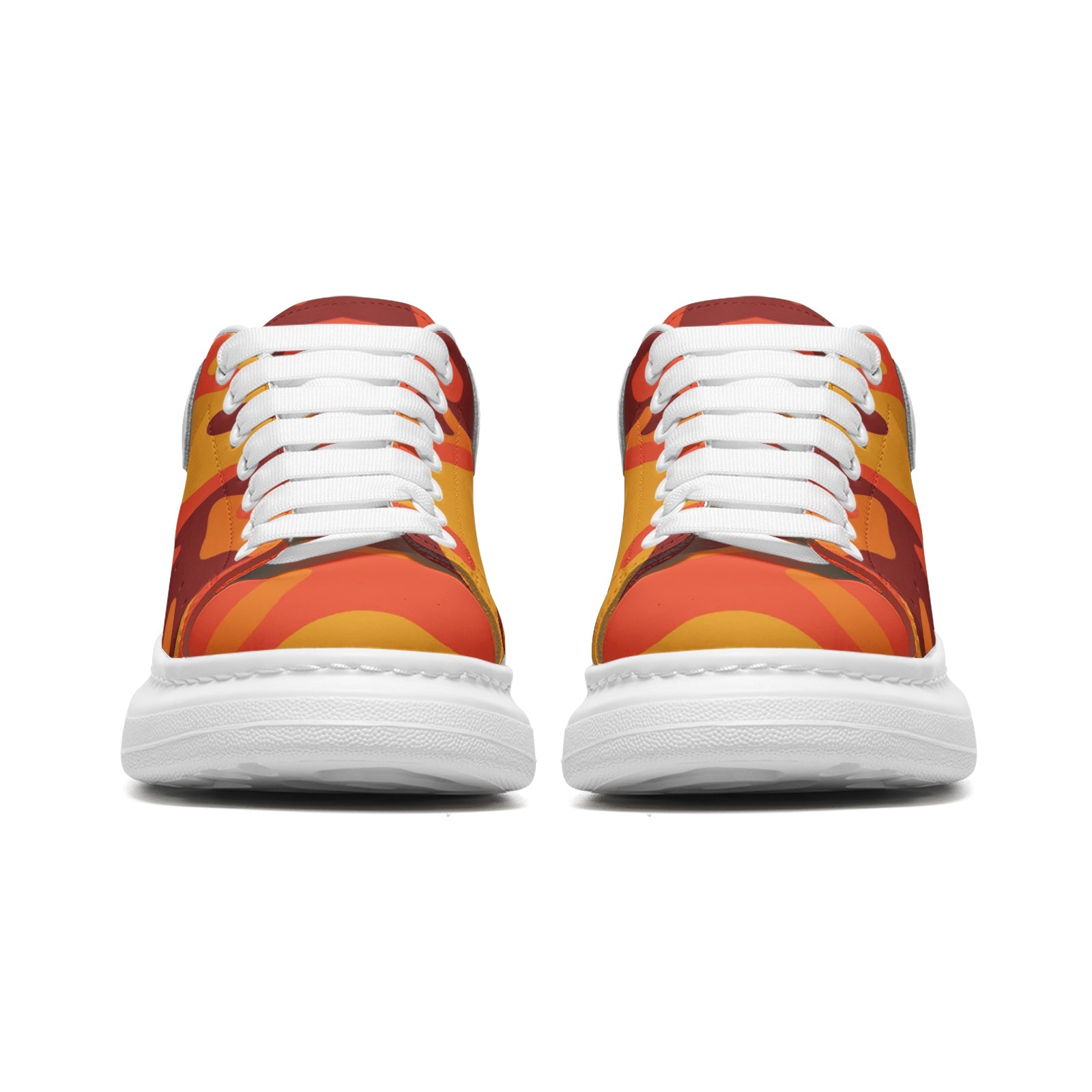 Oversized McQueen Sneakers | Orange & Red Camouflage