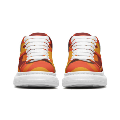 Oversized McQueen Sneakers | Orange & Red Camouflage