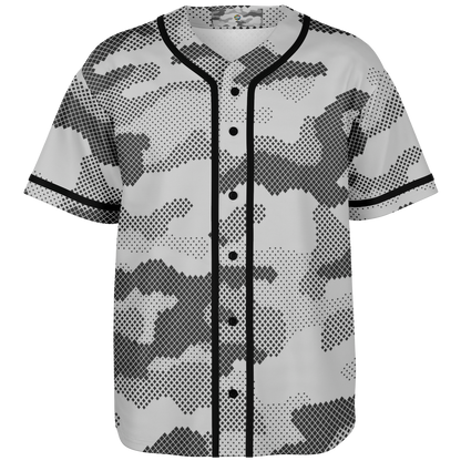 Camo Baseball Jersey | Black & White Digital Dotted