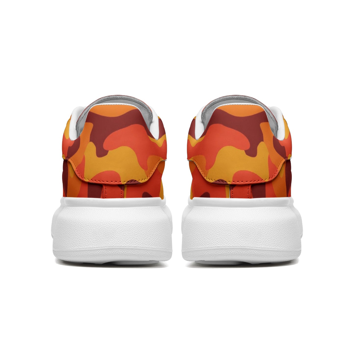 Oversized McQueen Sneakers | Orange & Red Camouflage