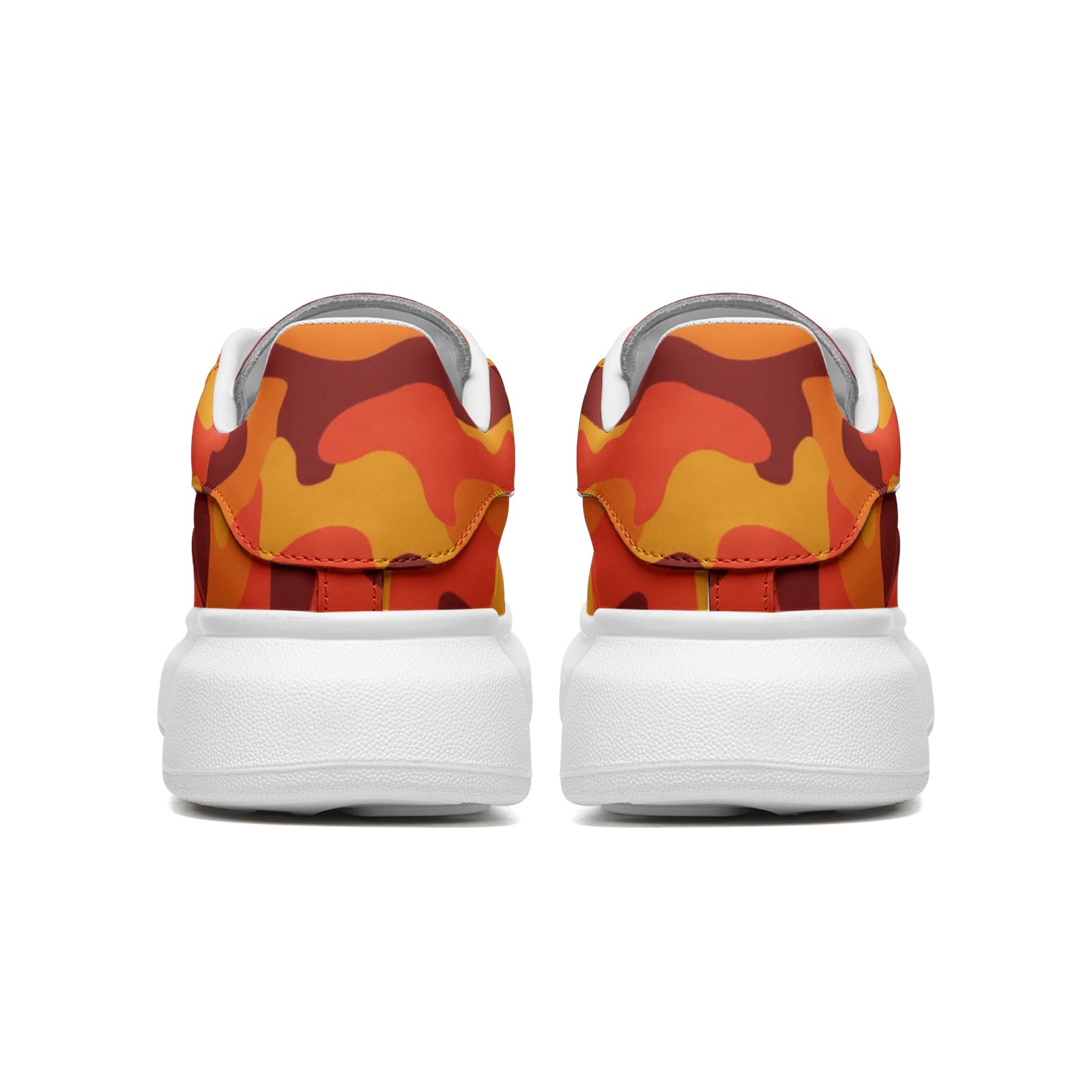 Oversized McQueen Sneakers | Orange & Red Camouflage