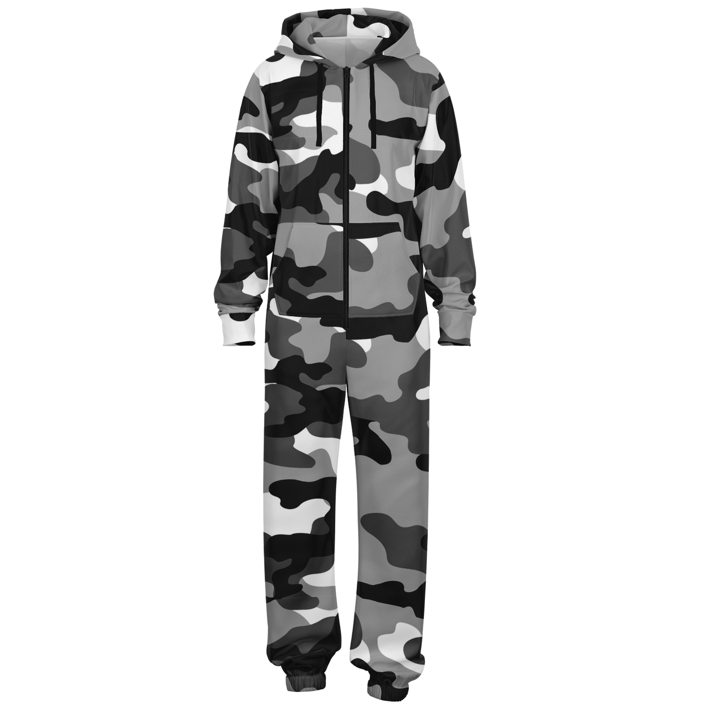 Camo Onesie | Gray, Black and White Camouflage